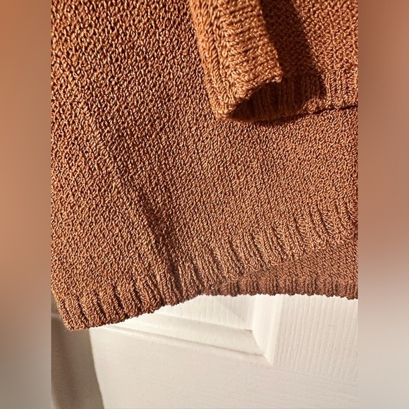 ST. JOHN SPORT Camel Colored Knit Draped Wool Blend Cardigan SMALL Toast CLEAN - Picture 9 of 14